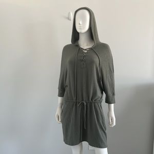 Chaser brand hoodie dress cinch‎ waist long sleeve